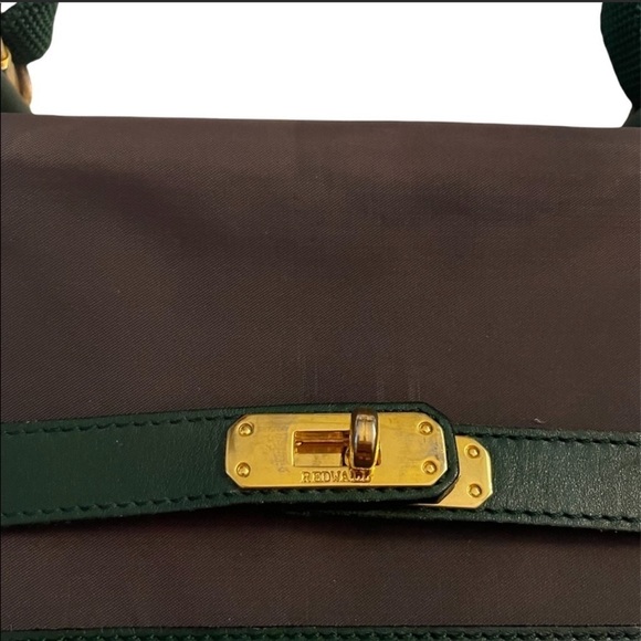 Moschino vintage gold hardware Purse green canvas shoulderbag top handle satchel - Picture 15 of 15